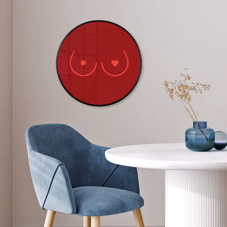 Minimalistisch - Lijnillustratie - Rood Fotolijst rond zonder passe partout klein -sfeer2
