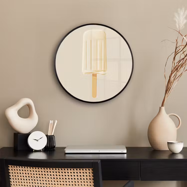 Minimalistisch - Waterijsje - Stokje - Beige Fotolijst rond zonder passe partout klein -sfeer1
