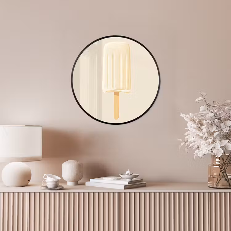 Minimalistisch - Waterijsje - Stokje - Beige Fotolijst rond zonder passe partout klein -sfeer3