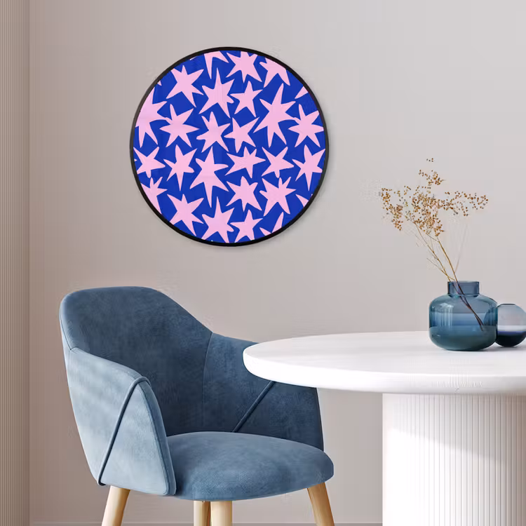 Modern - Sterren - Blauw Fotolijst rond zonder passe partout klein 856 -sfeer2