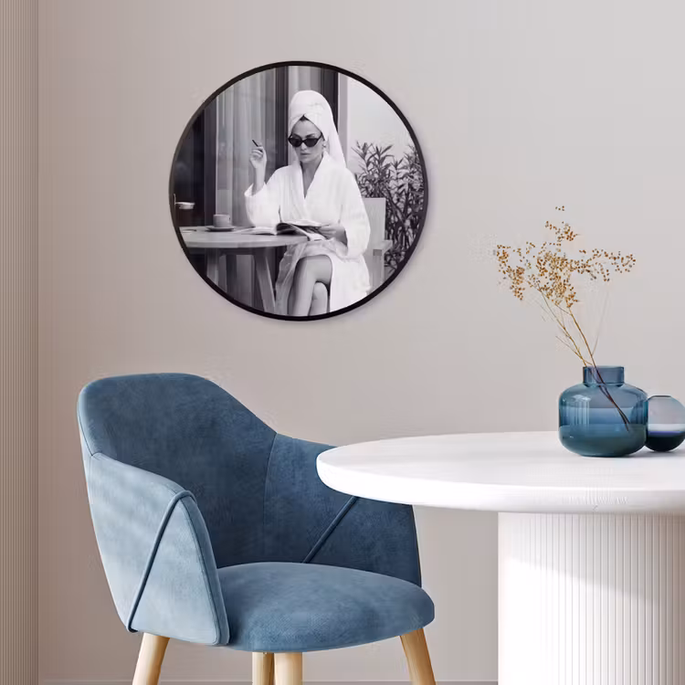 Modern - Vrouw - Zwart - Wit Fotolijst rond zonder passe partout klein -sfeer2