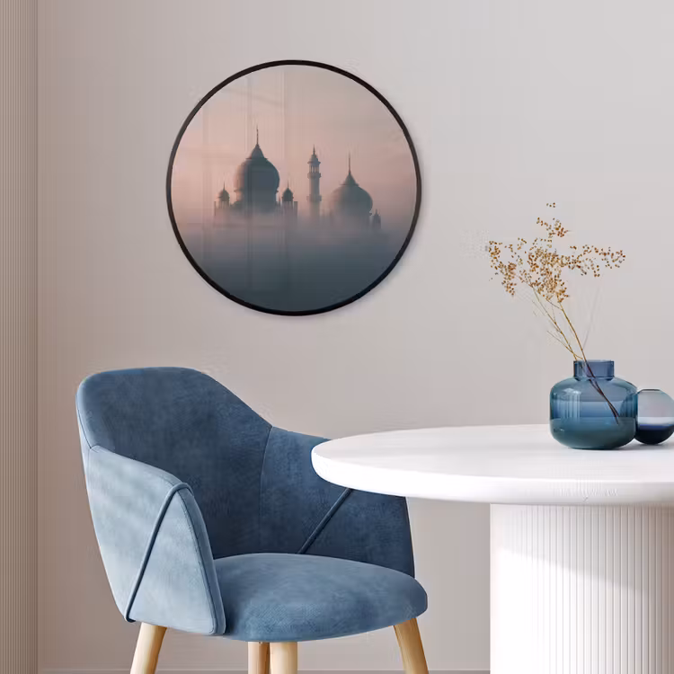Moskee - Minaretten - mist - Islamitisch Fotolijst rond zonder passe partout klein -sfeer2