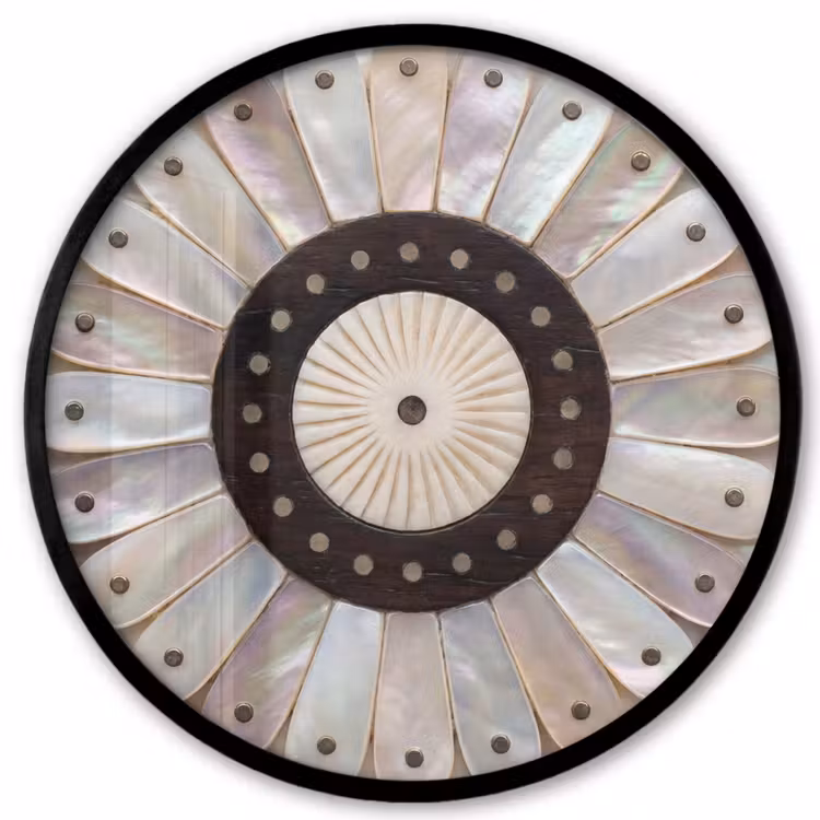 Parelmoer - Patroon - Decoratie - Ambacht - Wit Fotolijst rond zonder passe partout klein -3d