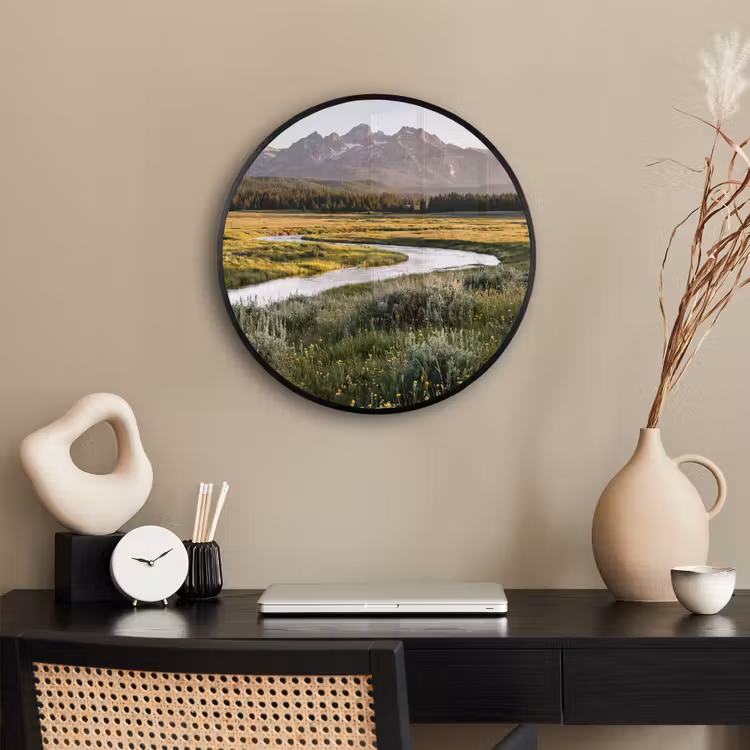 Berglandschap - Rivier - Bos Fotolijst rond zonder passe partout klein -sfeer1