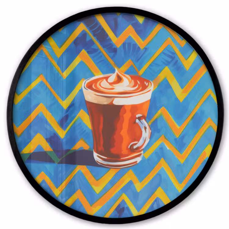 Mok - Koffie - Zigzag - Slagroom Fotolijst rond zonder passe partout klein -3d