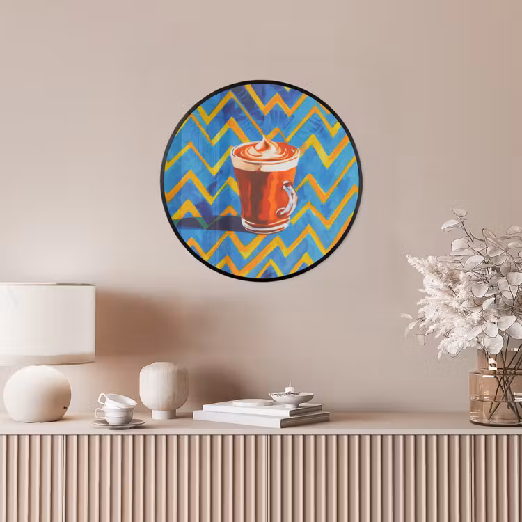 Mok - Koffie - Zigzag - Slagroom Fotolijst rond zonder passe partout klein -sfeer3