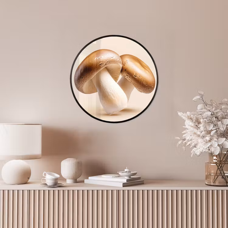 Champignons - Zacht - Beige Fotolijst rond zonder passe partout klein -sfeer3
