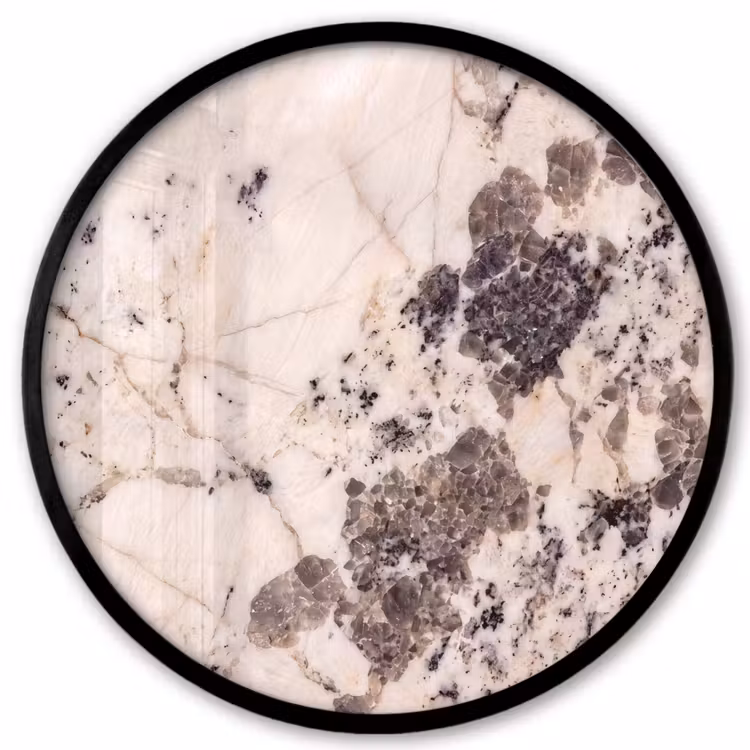Natuursteen - Patroon - Abstract - Beige - Grijs Fotolijst rond zonder passe partout klein -3d