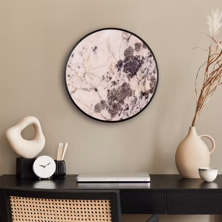 Natuursteen - Patroon - Abstract - Beige - Grijs Fotolijst rond zonder passe partout klein -sfeer1