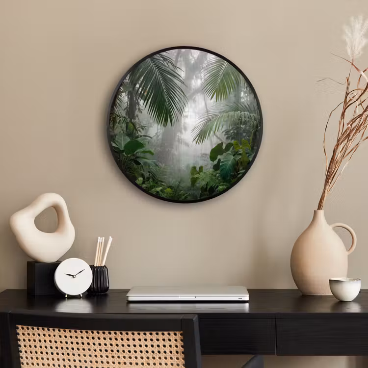 Natuur - Jungle - Mist - Tropisch - Groen Fotolijst rond zonder passe partout klein -sfeer1