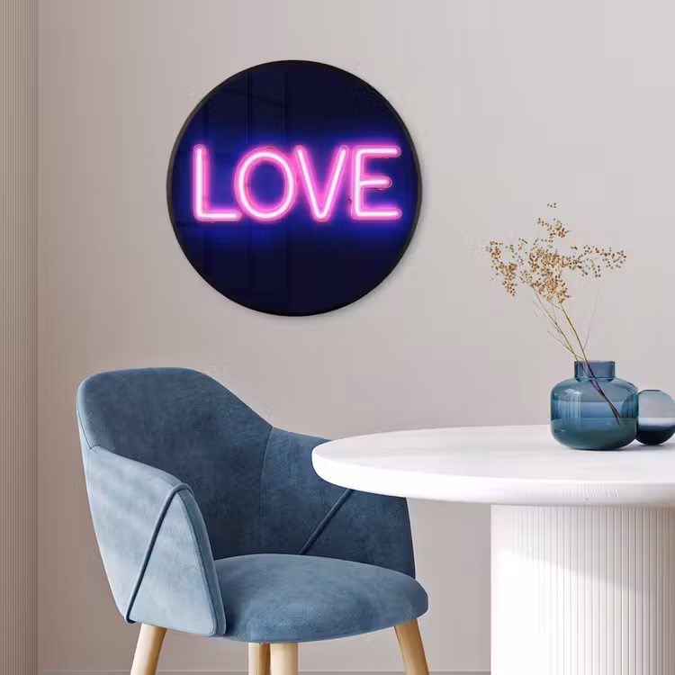 Neon - Love - Valentijn Fotolijst rond zonder passe partout klein -sfeer2