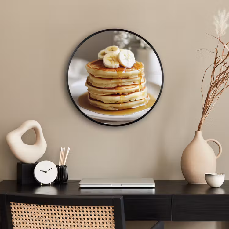 Pannenkoeken - Banaan - Siroop - Wit - Beige Fotolijst rond zonder passe partout klein -sfeer1