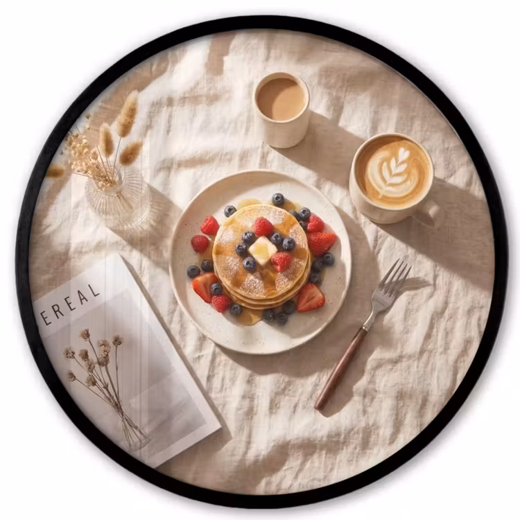 Pannenkoeken - Bessen - Ontbijt - Modern - Beige Fotolijst rond zonder passe partout klein -3d