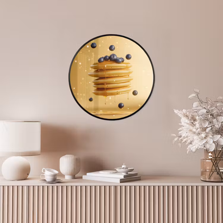 Pannenkoeken - Eten - Honing - Geel Fotolijst rond zonder passe partout klein -sfeer3