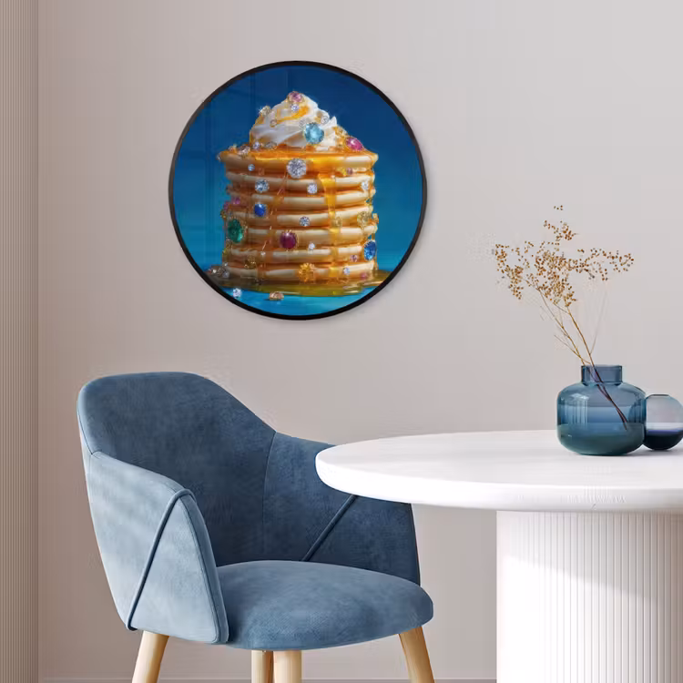 Pannenkoeken - Steentjes - Glitter - Slagroom Fotolijst rond zonder passe partout klein -sfeer2