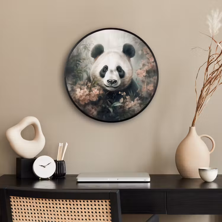 Panda - Dieren - Bloemen - Planten Fotolijst rond zonder passe partout klein -sfeer1
