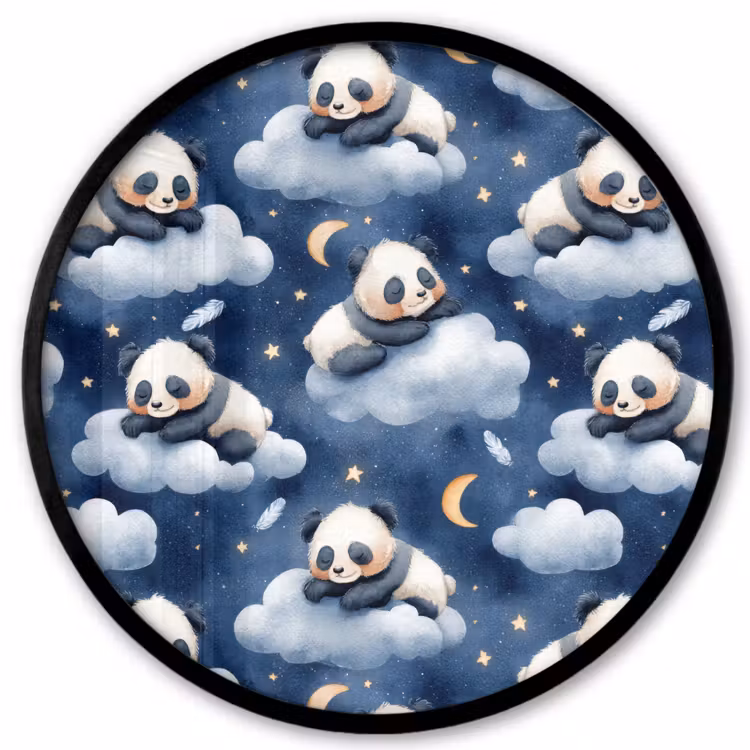 Panda's - Slapen - Blauw Fotolijst rond zonder passe partout klein 856 -3d