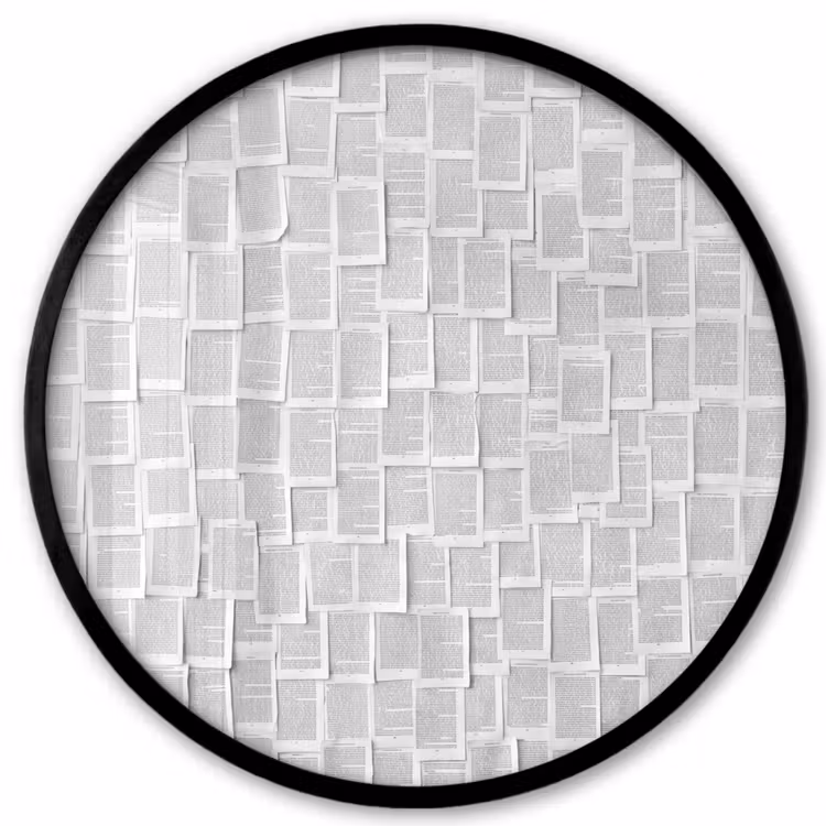 Papier - Overlappend - Textuur - Modern - Wit Fotolijst rond zonder passe partout klein -3d