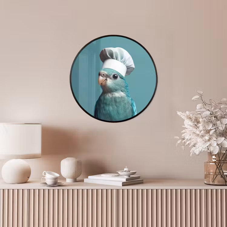 Parkiet - Vogel - Koksmuts - Cute Fotolijst rond zonder passe partout klein -sfeer3