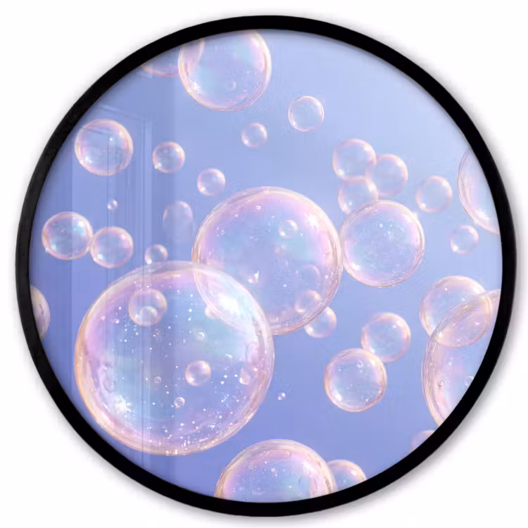 Pastel - Bubbels - Dromerig Fotolijst rond zonder passe partout klein -3d