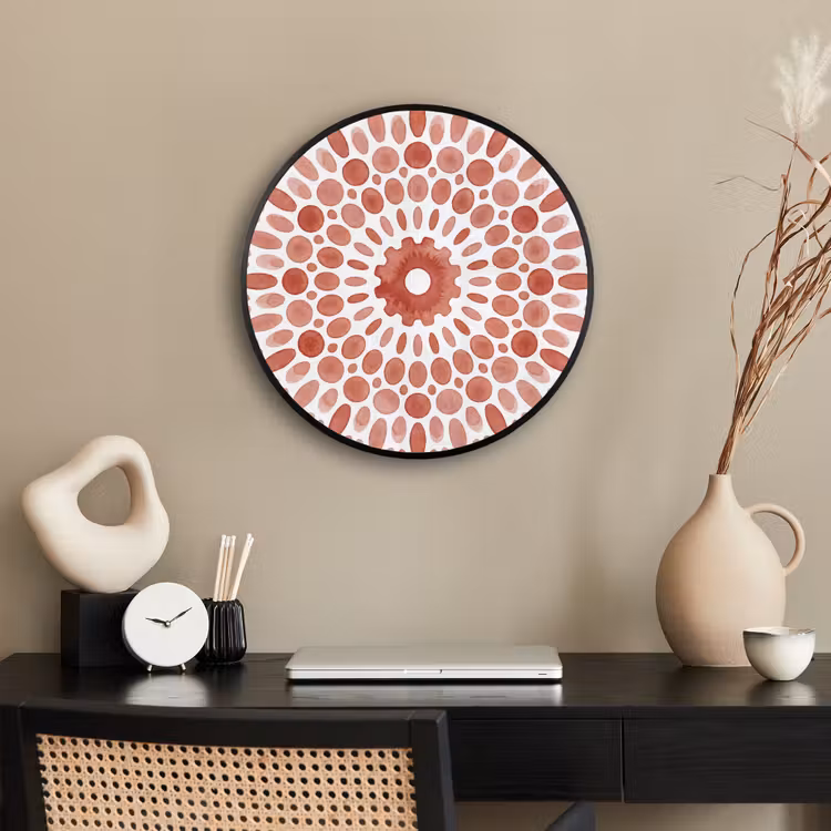Patroon - Cirkels - Abstract - Modern - Rood Fotolijst rond zonder passe partout klein -sfeer1