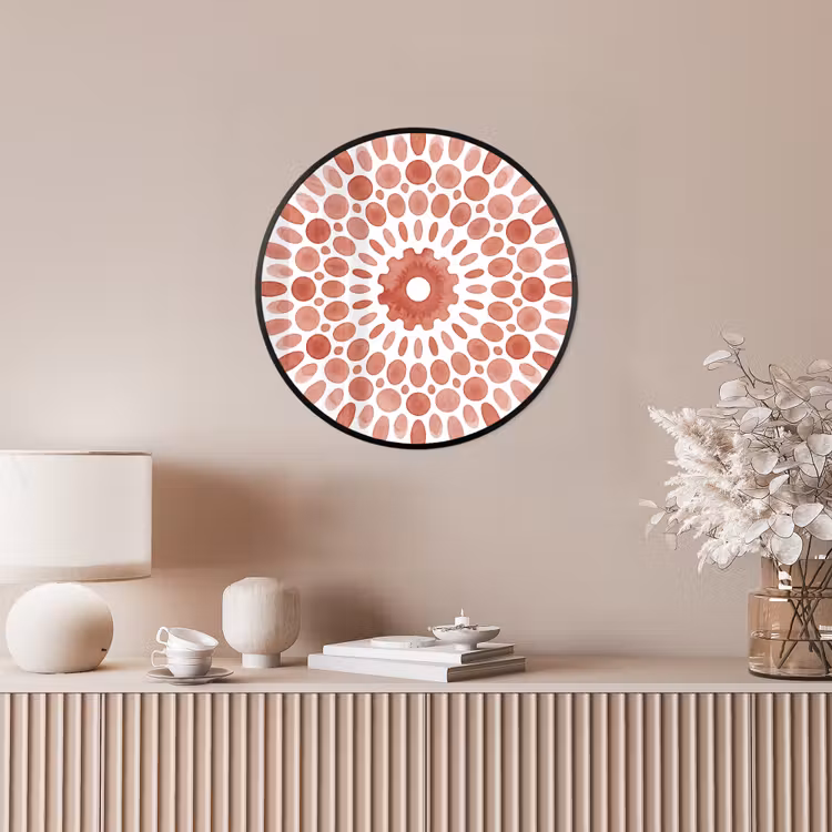 Patroon - Cirkels - Abstract - Modern - Rood Fotolijst rond zonder passe partout klein -sfeer3