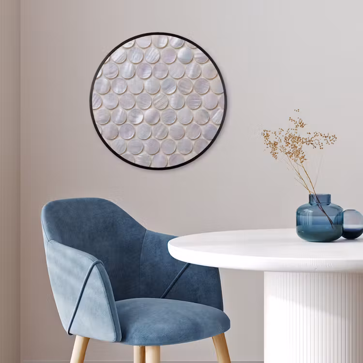 Patroon - Cirkels - Abstract - Modern - Wit Fotolijst rond zonder passe partout klein -sfeer2