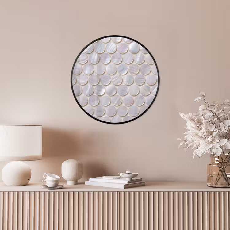 Patroon - Cirkels - Abstract - Modern - Wit Fotolijst rond zonder passe partout klein -sfeer3