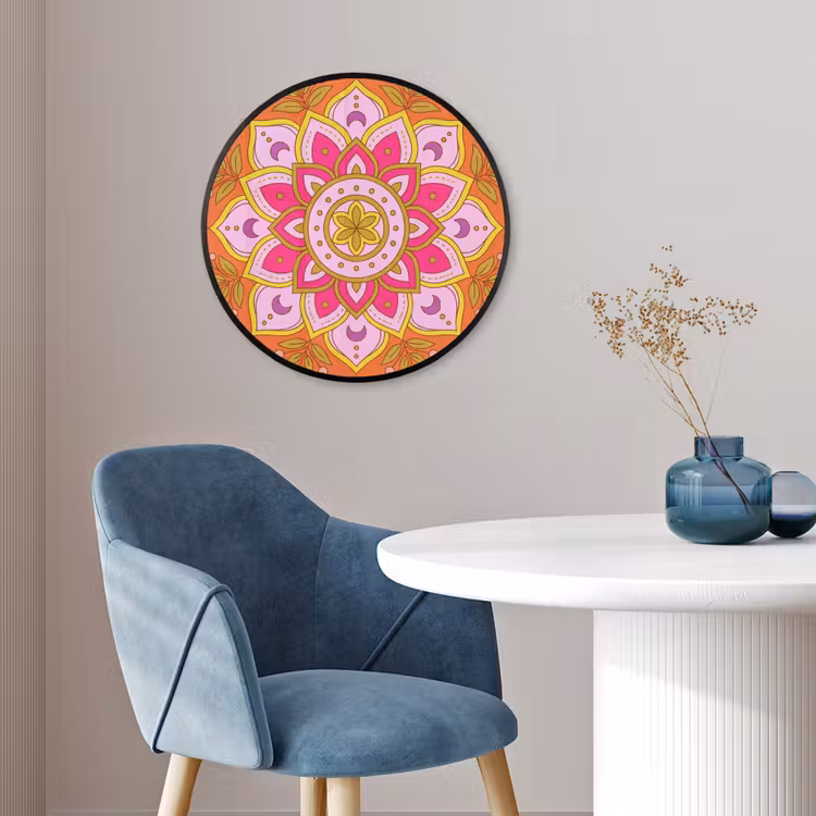 Patroon - Bloemmotief - Decoratie - Abstract - Roze Fotolijst rond zonder passe partout klein -sfeer2