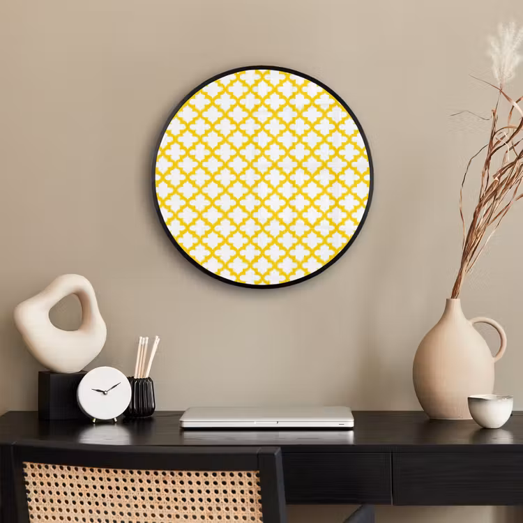 Patroon - Geometrisch - Klassiek - Geel Fotolijst rond zonder passe partout klein 856 -sfeer1