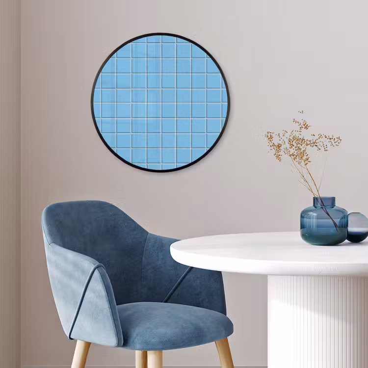 Patroon - Tegel - Pastel - Blauw Fotolijst rond zonder passe partout klein 856 -sfeer2