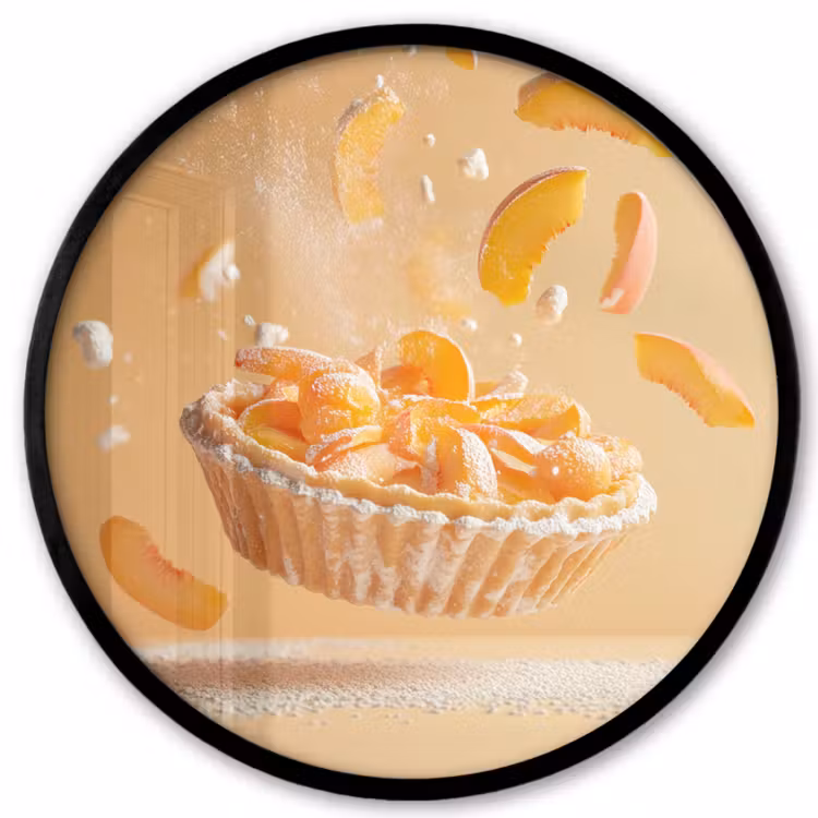 Peach - Eten - Taart - Oranje Fotolijst rond zonder passe partout klein -3d