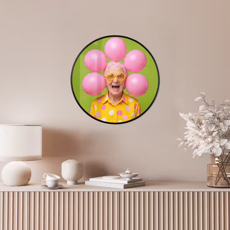 Mens - Ballonnen - Feest - Kleurrijk - Roze Fotolijst rond zonder passe partout klein -sfeer3