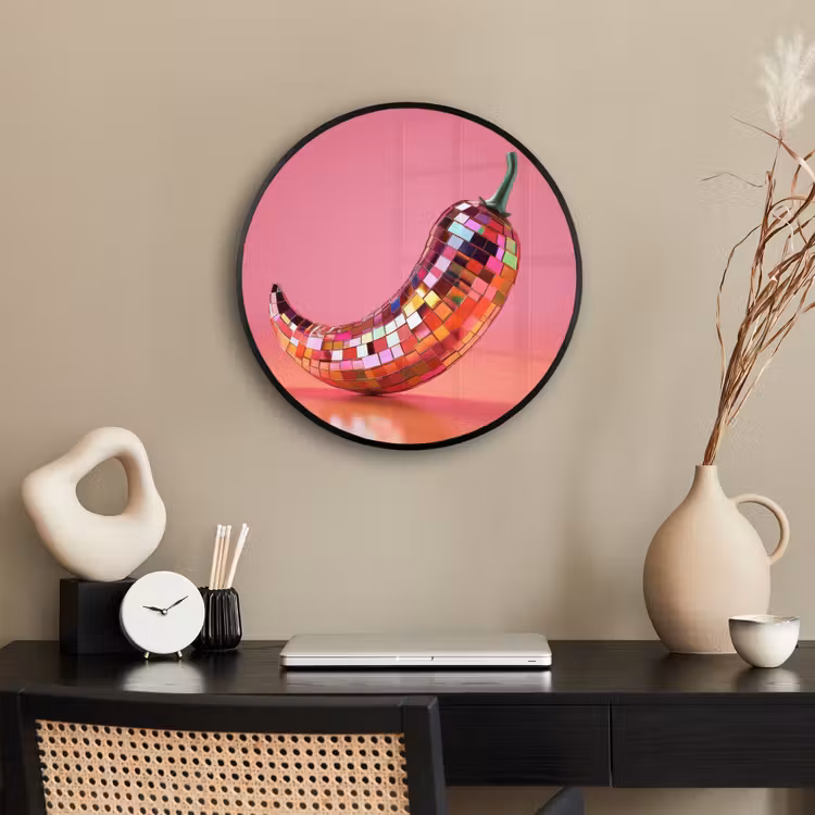 Peper - Disco - Rood - Glitter Fotolijst rond zonder passe partout klein -sfeer1