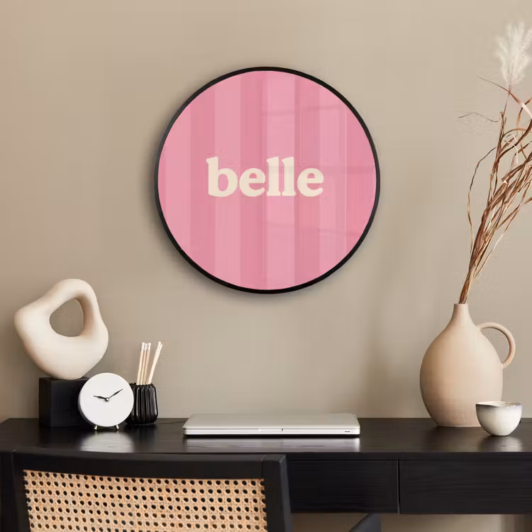 Roze - Gestreept - Belle Fotolijst rond zonder passe partout klein -sfeer1