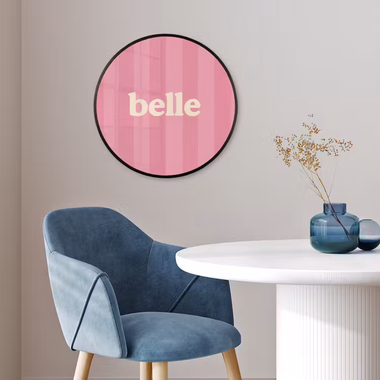 Roze - Gestreept - Belle Fotolijst rond zonder passe partout klein -sfeer2