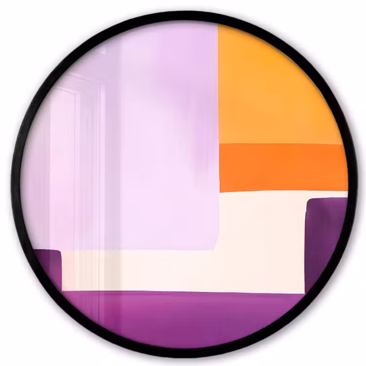 Vlakken - Abstract - Rechthoekig - Oranje Fotolijst rond zonder passe partout klein -3d