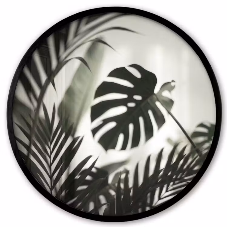 Planten - Bladeren - Natuur - Minimalistisch - Groen Fotolijst rond zonder passe partout klein -3d