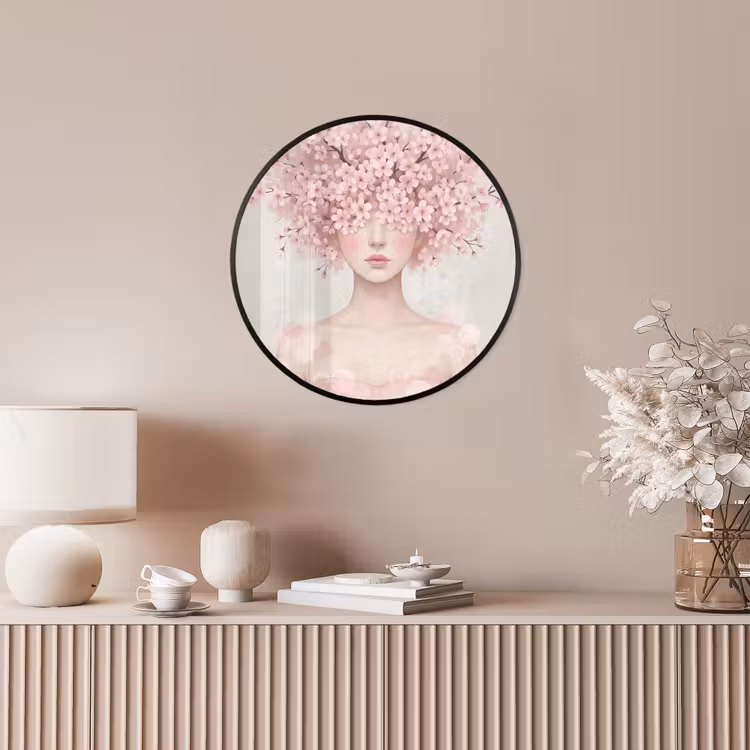 Portret - Kersenbloesem - Roze Fotolijst rond zonder passe partout klein -sfeer3