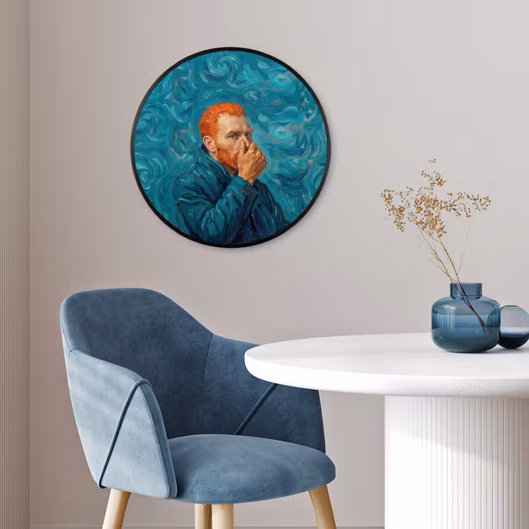 Portret - Klassiek - Blauw Fotolijst rond zonder passe partout klein -sfeer2