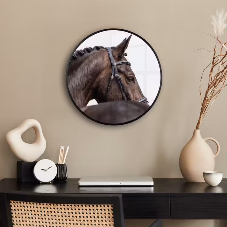 Portret - Paard - Elegant Fotolijst rond zonder passe partout klein -sfeer1