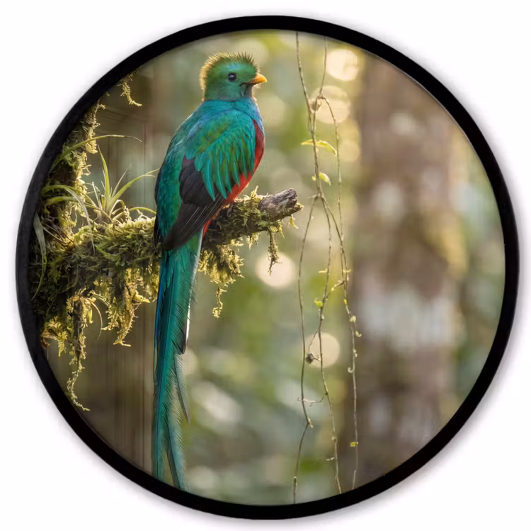 Quetzal - Jungle - Natuur - Groen Fotolijst rond zonder passe partout klein -3d
