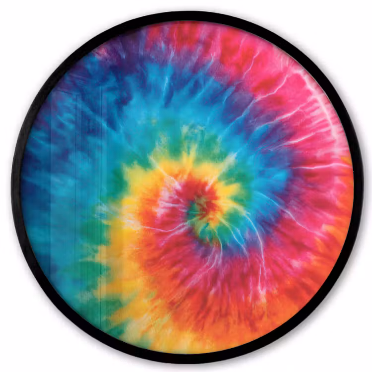 Regenboog - Tie dye - Kleurrijk - Blauw Fotolijst rond zonder passe partout klein -3d
