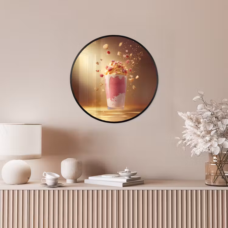 Framboos - Smoothie - Drinken - Roze Fotolijst rond zonder passe partout klein -sfeer3