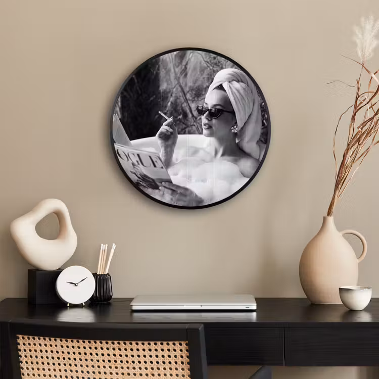 Relaxt - Bad - Zwart - Wit Fotolijst rond zonder passe partout klein -sfeer1