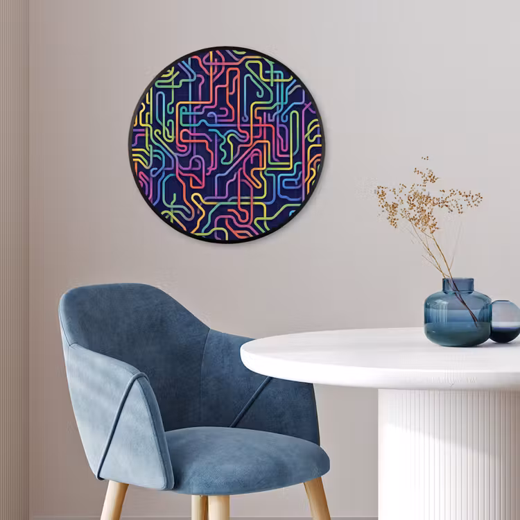 Retro - Abstract - Neon Fotolijst rond zonder passe partout klein -sfeer2