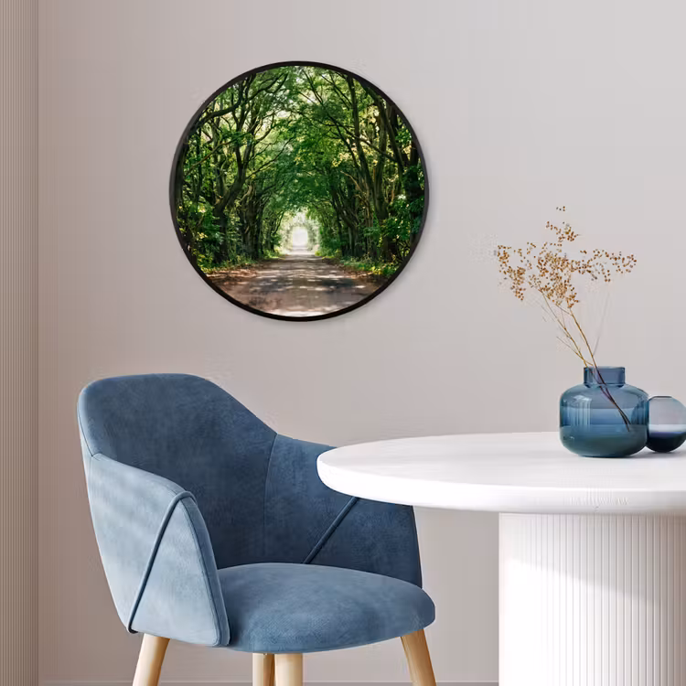 Weg - Bomen - Natuur - Groen Fotolijst rond zonder passe partout klein -sfeer2