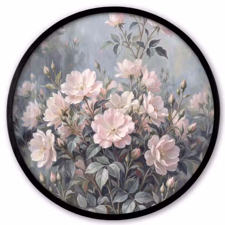 Rozen - Illustratie - Roze Fotolijst rond zonder passe partout klein -3d