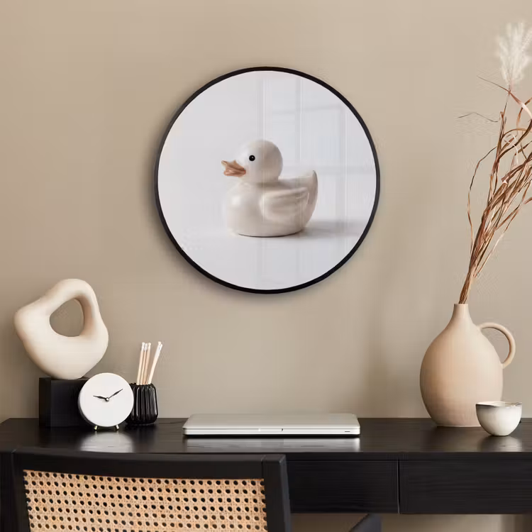 Badeend - Minimalistisch - Wit Fotolijst rond zonder passe partout klein -sfeer1