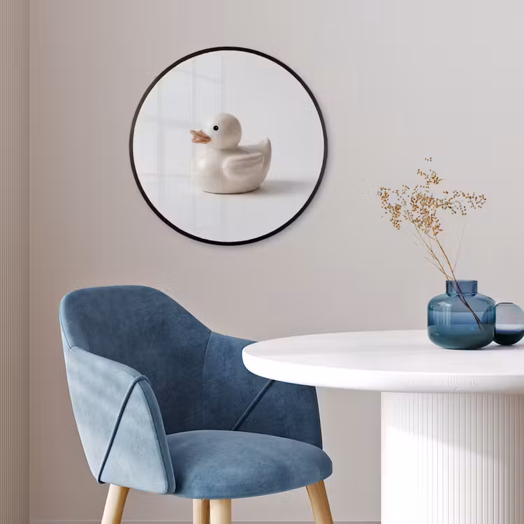 Badeend - Minimalistisch - Wit Fotolijst rond zonder passe partout klein -sfeer2